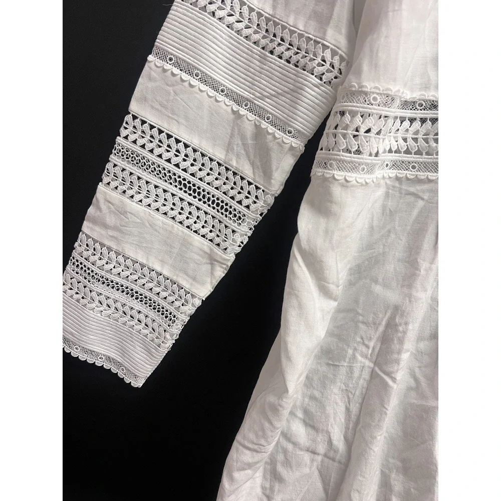 Banana Republic Diora Mini Dres Size L White Embrodery‎